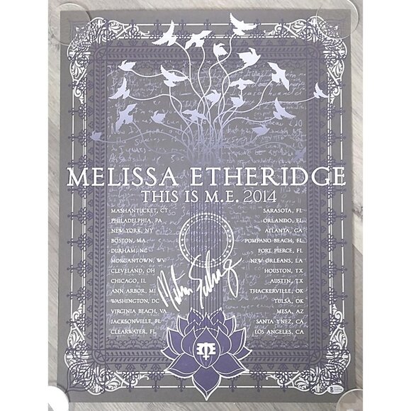 Melissa Etheridge Signed 2014 Concert Tour 18x24 Inch Poster Beckett Autograph - Picture 2 of 7
